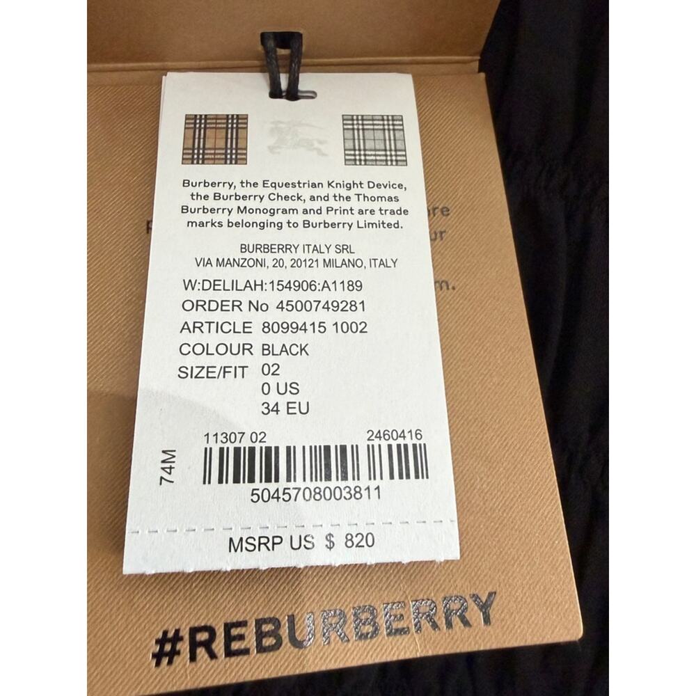 Burberry Black Sleeveless Midi Dress with Wide Straps NEW 8 - Picture 9 of 11